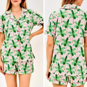 NWOT BedHead Palm Point PJs Cotton Knit Shortie Pajama Set Set Size Medium